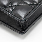 DIOR DIORADDICT WALLET ON CHAIN CANNAGE LEATHER BLACK GHW