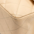 CHANEL JUMBO CLASSIC SINGLE FLAP BAG CAVIAR BEIGE SHW