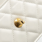 CHANEL 23P LETTER TOP HANDLE WALLET ON CHAIN CALFSKIN WHITE GHW(MICROCHIP)
