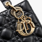 DIOR SMALL LADY DIOR BAG LAMBSKIN BLACK LGHW