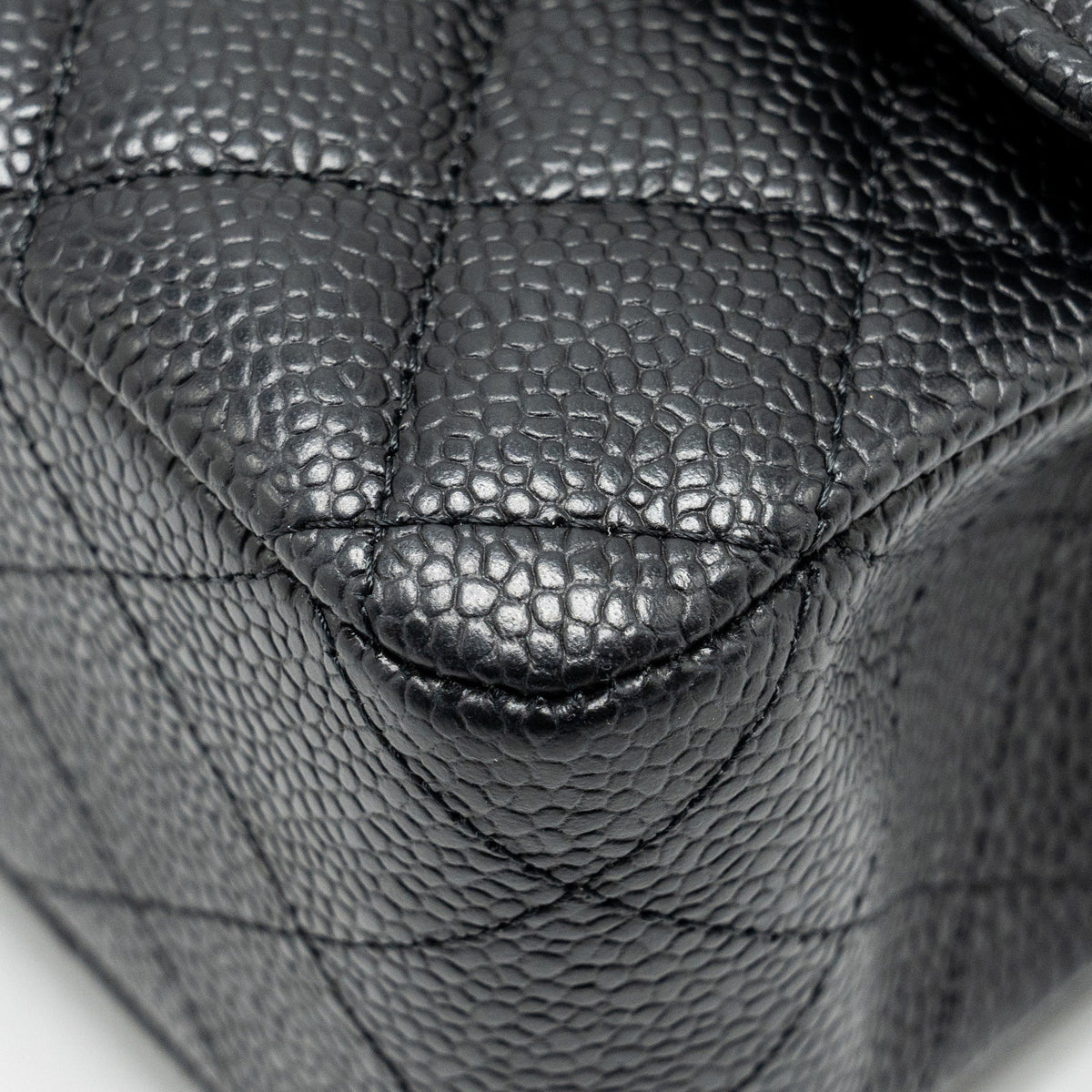 CHANEL MEDIUM CLASSIC DOUBLE FLAP BAG CAVIAR BLACK SHW