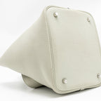 Hermes Picotin 22 lock bag Clemence Gris Neve SHW