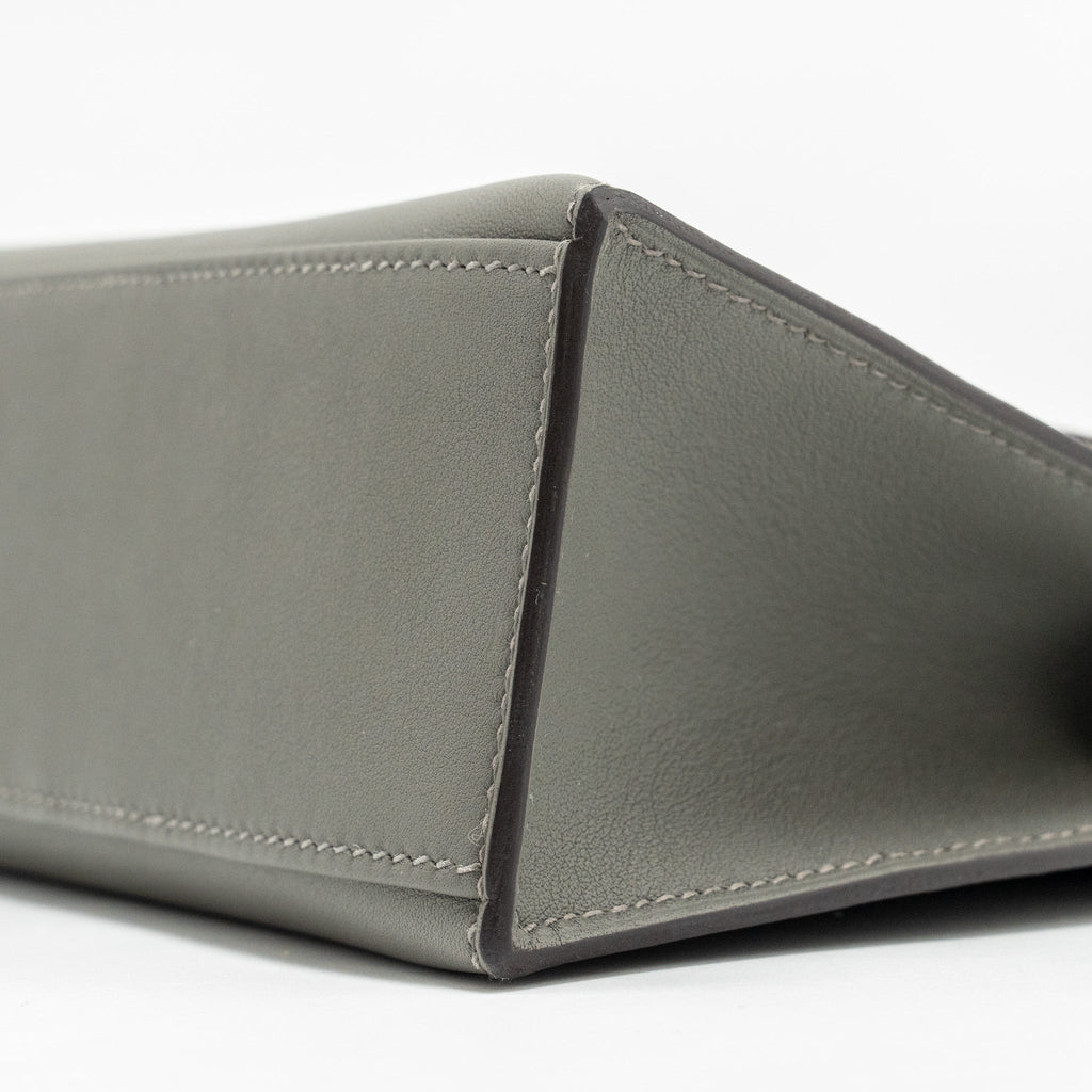 Hermes Kelly Pochette Swift Gris Meyer GHW