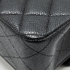 CHANEL MEDIUM CLASSIC DOUBLE FLAP BAG CAVIAR BLACK SHW