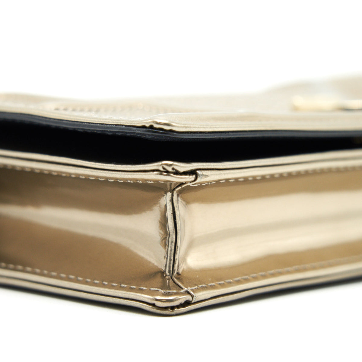 DIOR DIORAMA WALLET ON CHAIN METALLIC GOLD WITH GHW