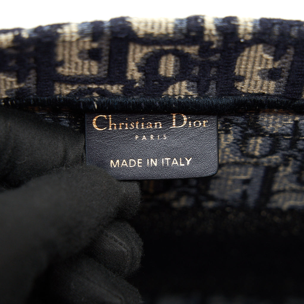 DIOR SMALL BOOKTOTE BAG BLUE OBLIQUE EMBROIDERY