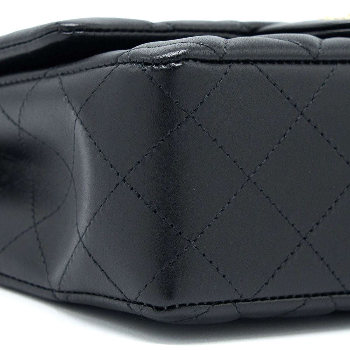 CHANEL MINI RECTANGULAR FLAP BAG LAMBSKIN BLACK LGHW (MICROCHIP)