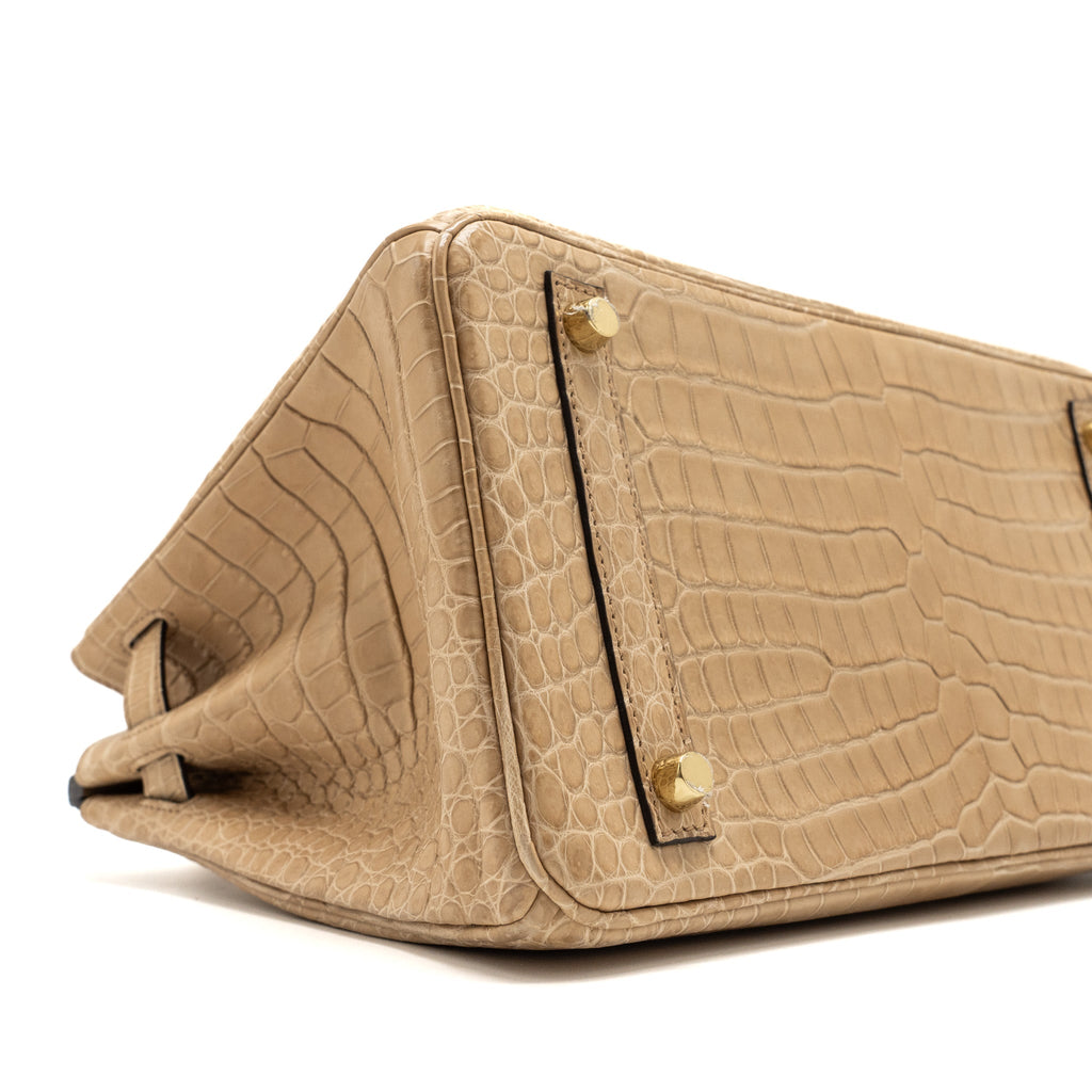 Hermes Birkin 30 Matte Crocodile Porosus Chai GHW