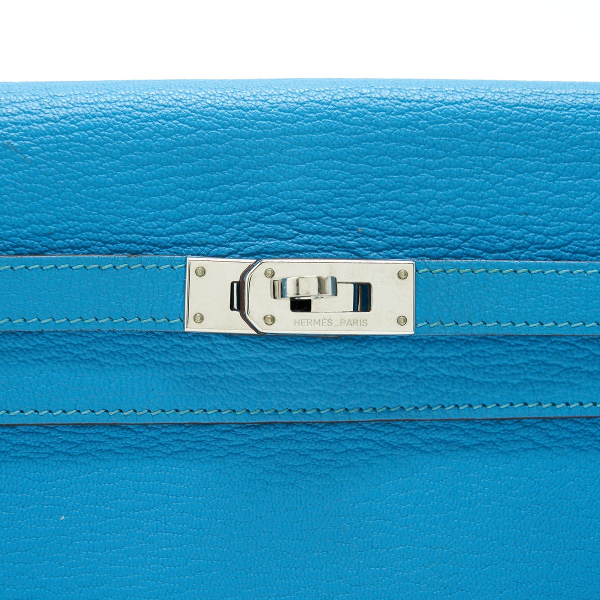 HERMES KELLY LONG WALLET BLUE SHW