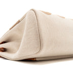 HERMES HERBAG 31 ZIP BAG TOILE H PLUME CANVAS / HUNTER FAUVE / ECRU- BEIGE GHW