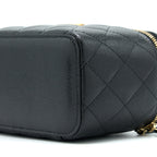 CHANEL LETTER TOP HANDLE LONG VANITY CAVIAR BLACK GHW