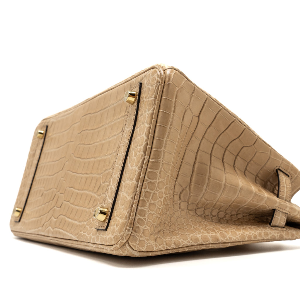 Hermes Birkin 30 Matte Crocodile Porosus Chai GHW