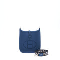 Hermes Mini Evelyne 16 Taurillon Maurice Deep Blue/ Multicolour Strap SHW
