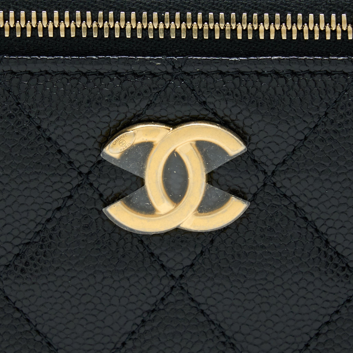 CHANEL LETTER TOP HANDLE LONG VANITY CAVIAR BLACK GHW