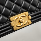 CHANEL MEDIUM BOY BAG LAMBSKIN BLACK GHW