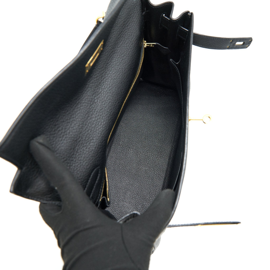 HERMES KELLY 32 BLACK GHW