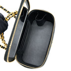 CHANEL LETTER TOP HANDLE LONG VANITY CAVIAR BLACK GHW