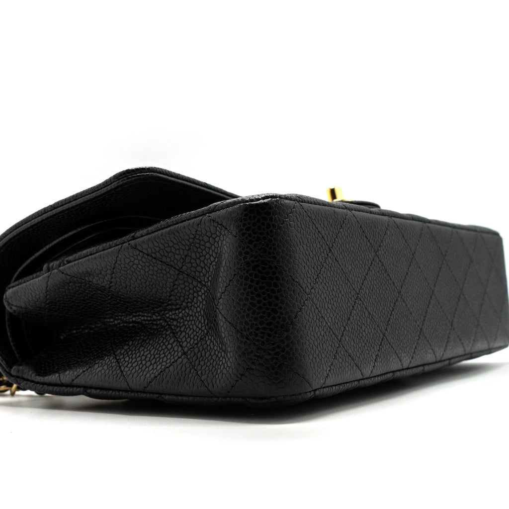 CHANEL MEDIUM CLASSIC DOUBLE FLAP BAG CAVIAR BLACK GHW(MICROCHIP)