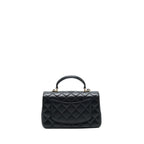 CHANEL 22P TOP HANDLE MINI RECTANGULAR FLAP BAG LAMBSKIN BLACK LGHW