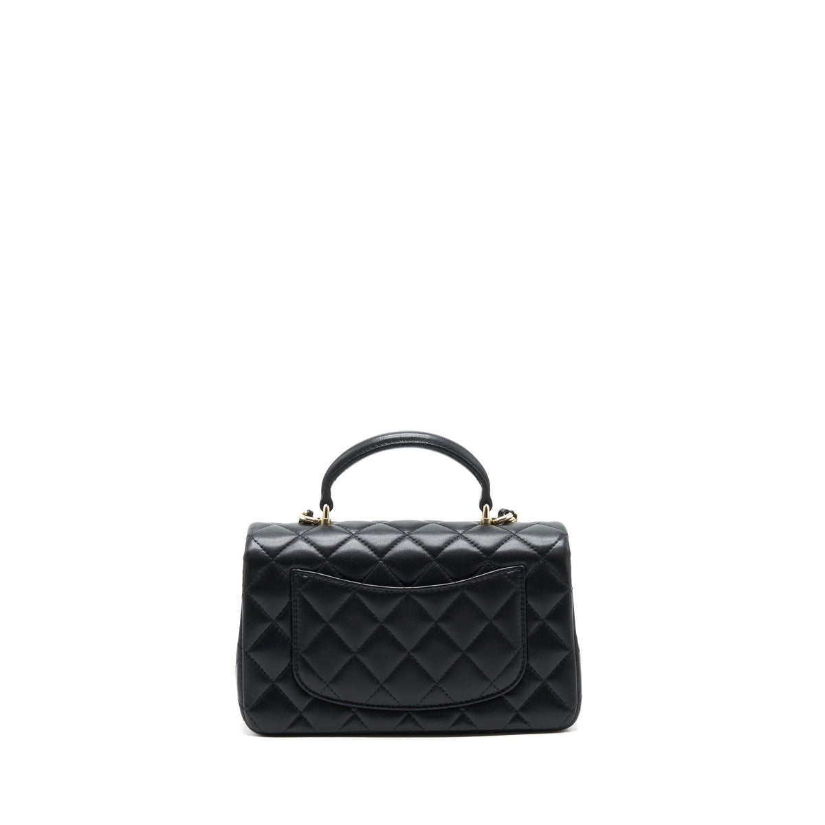 CHANEL 22P TOP HANDLE MINI RECTANGULAR FLAP BAG LAMBSKIN BLACK LGHW
