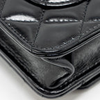 CHANEL 24A DETAILED CHAIN WALLET ON CHAIN SHINY CALFSKIN BLACK GHW (MICROCHIP）