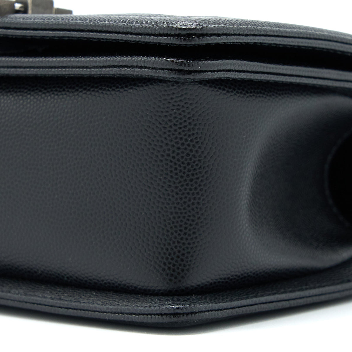 CHANEL SMALL BOY BAG CAVIAR BLACK RUTHENIUM SHW (MICROCHIP)