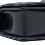 CHANEL SMALL BOY BAG CAVIAR BLACK RUTHENIUM SHW (MICROCHIP)