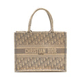 Dior Medium Dior Book Tote Oblique Embroidery Canvas Light Grey