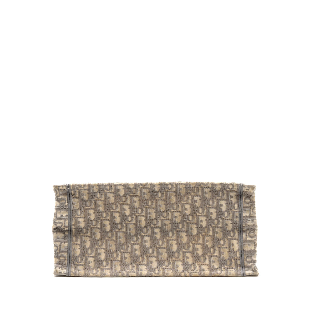 Dior Medium Dior Book Tote Oblique Embroidery Canvas Light Grey