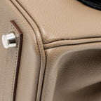 Hermes birkin 25 Epsom etoupe / gris pale / ebene SHW