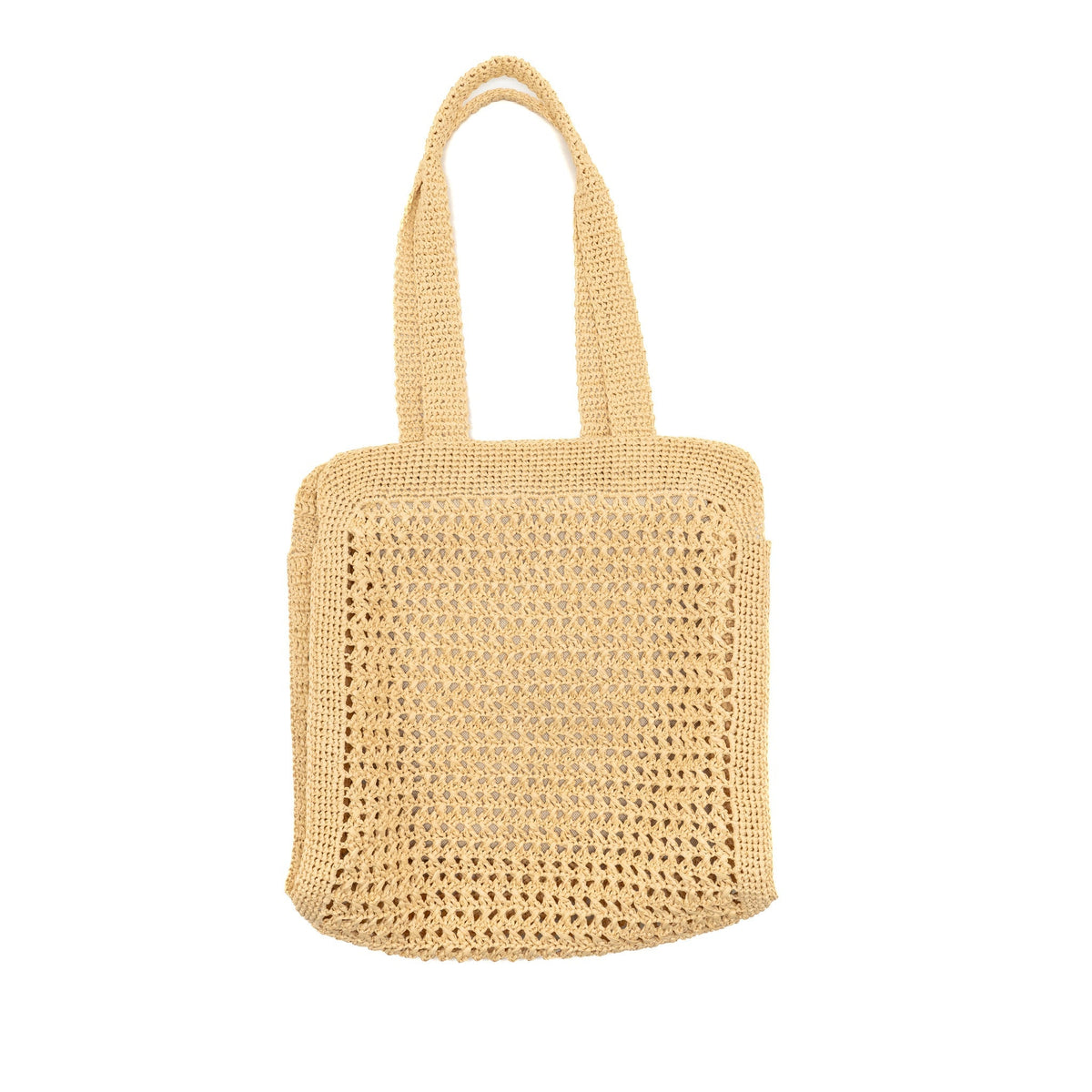 Miu Miu Ivy Crochet Tote Bag Raffia/Cotton/Calfskin Beige SHW
