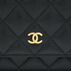 CHANEL CLASSIC WALLET ON CHAIN CAVIAR BLACK WITH GHW