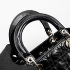 DIOR MEDIUM LADY DIOR PATENT LEATHER BLACK SHW