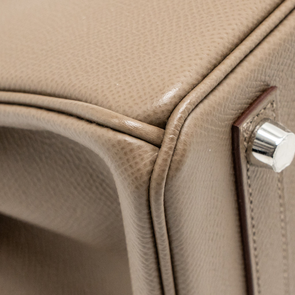 Hermes birkin 25 Epsom etoupe / gris pale / ebene SHW