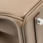 Hermes birkin 25 Epsom etoupe / gris pale / ebene SHW