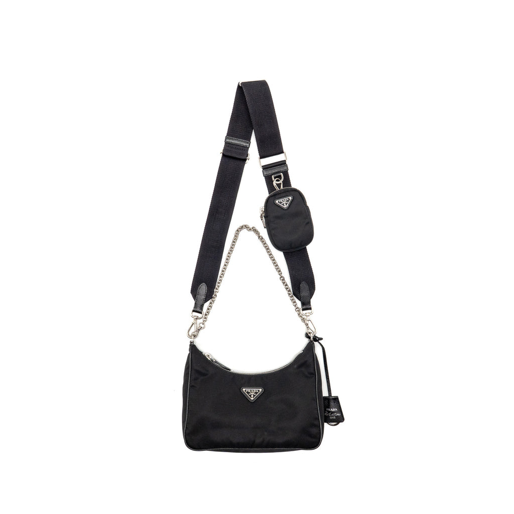 Prada Re-Edition 2005 Re-Nylon bag Recycled Polyamide Black SHW