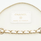 CHANEL ROUND VANITY WITH CHAIN WHITE/ BLACK WITH LGHW