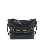 CHANEL LARGE HOBO GABRIELLE BAG BLACK WITH GOLD AND SLIVER HARDWARE