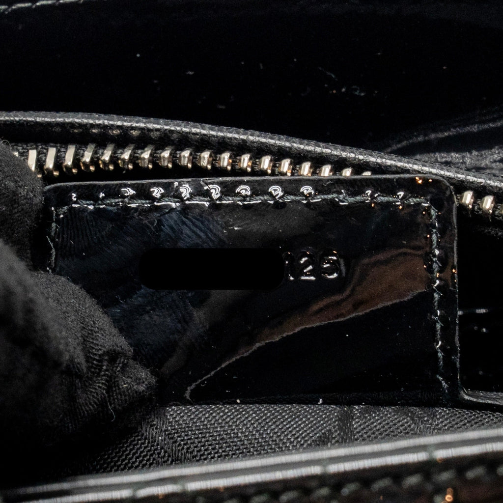 DIOR MEDIUM LADY DIOR PATENT LEATHER BLACK SHW