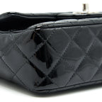 CHANEL MINI RECTANGULAR FLAP BAG PATENT LEATHER BLACK SHW