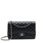 CHANEL JUMBO CLASSIC FLAP BAG CAVIAR BLACK SHW