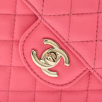 CHANEL 22S HEART BAG LAMBSKIN PINK LGHW (MICROCHIP)