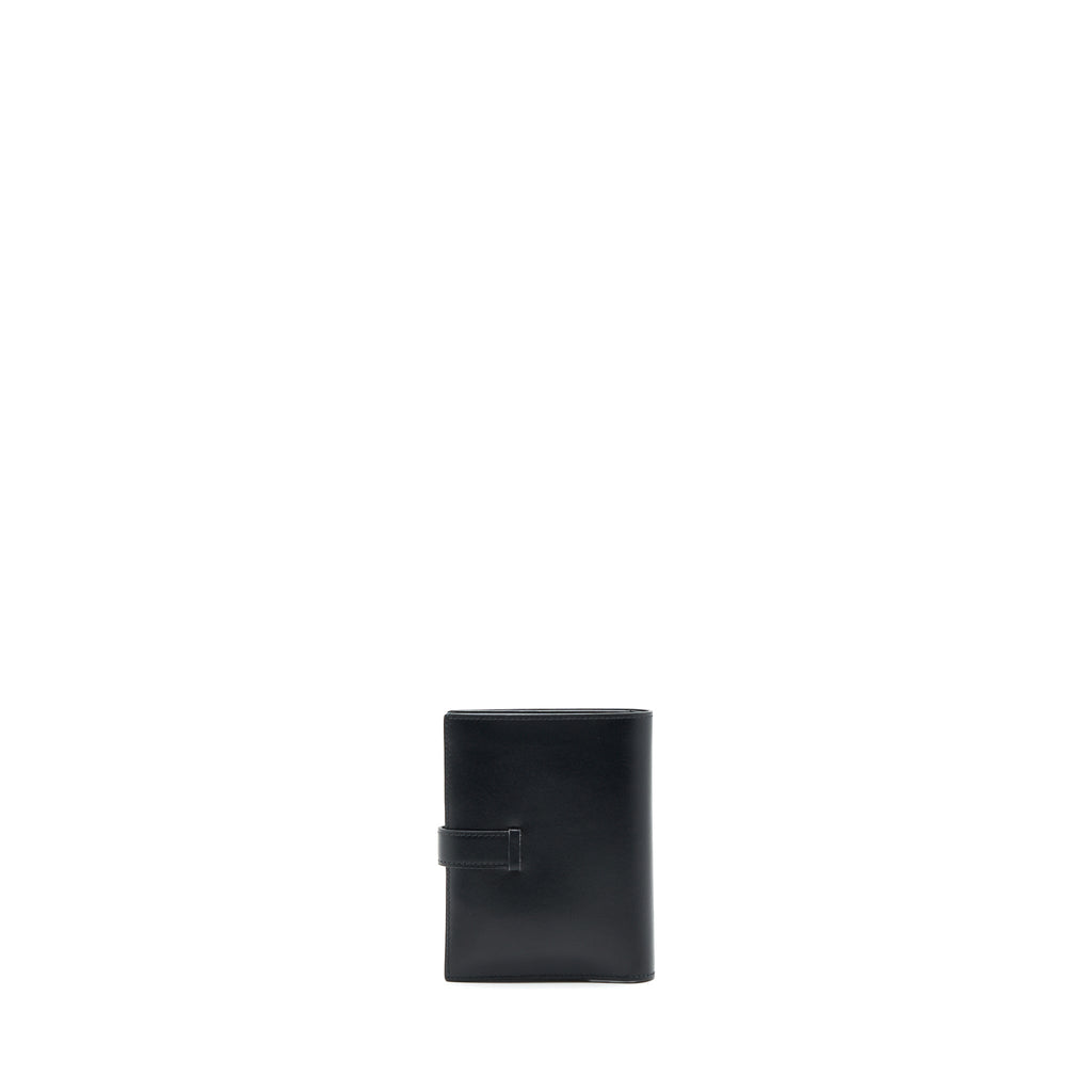Hermes Bearn Compact Wallet Box Calfskin Black GHW