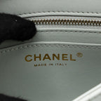CHANEL 23C PEARL CRUSH MINI SQUARE FLAP BAG LAMBSKIN GREY GHW (MICROCHIP)