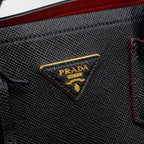 PRADA DOUBLE BAG SAFFIANO CALFSKIN BLACK GHW