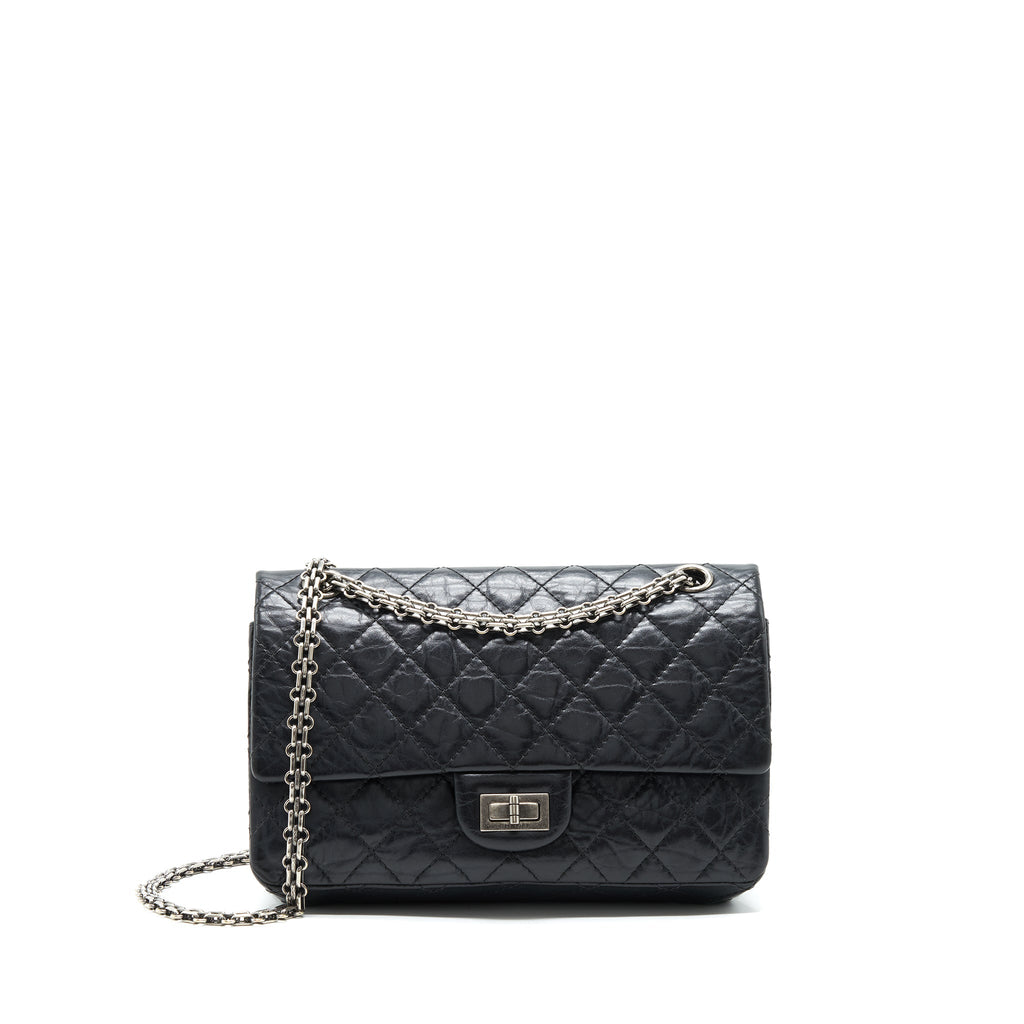 CHANEL REISSUE 2.55 DOUBLE FLAP BAG CALFSKIN BLACK SHW