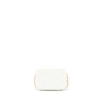 CHANEL 21K SMALL METAL PLATE VANITY WITH CHAIN LAMBSKIN WHITE GHW