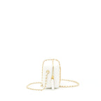 CHANEL 21K SMALL METAL PLATE VANITY WITH CHAIN LAMBSKIN WHITE GHW