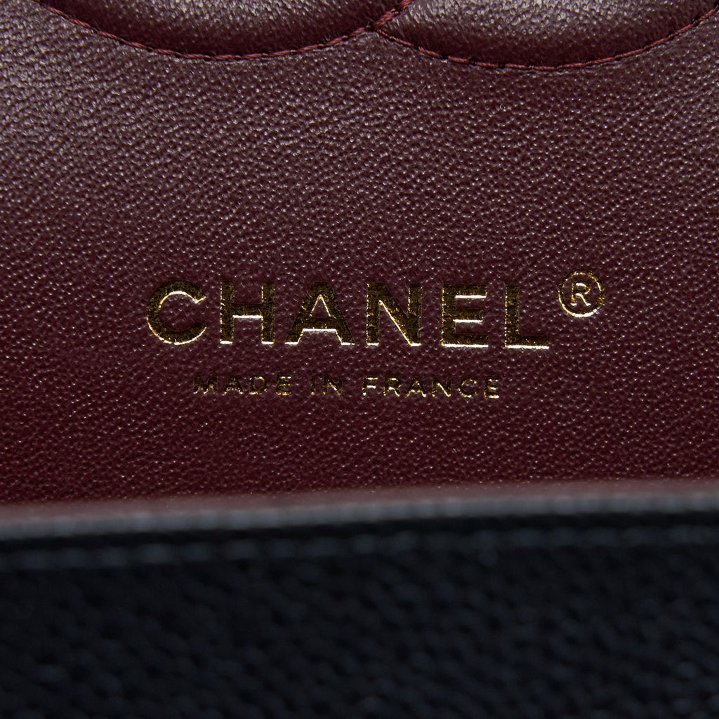 CHANEL MEDIUM CLASSIC DOUBLE FLAP BAG CAVIAR BLACK GHW (MICROCHIP)