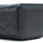CHANEL 21A GOLD CRUSH MINI VANITY CASE CALFSKIN BLACK BRUSHED GHW